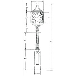 Victorian Four Faced Street Clock